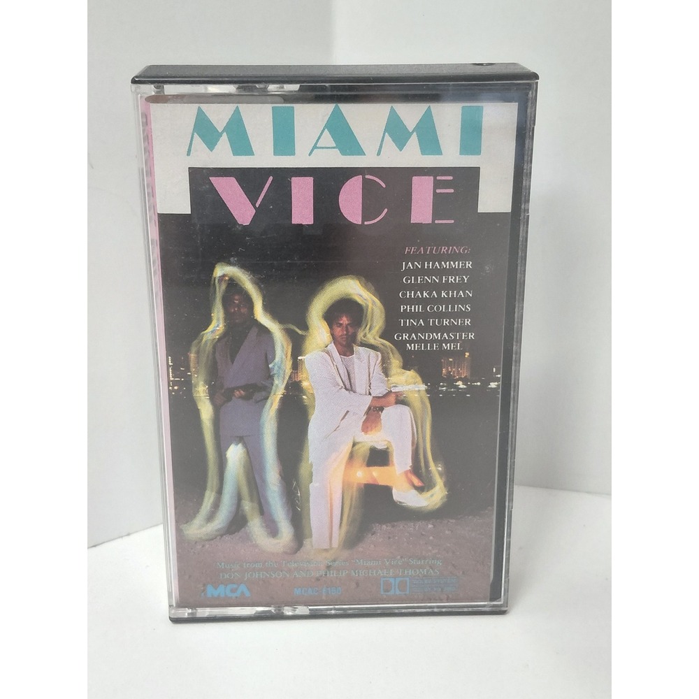 Miami Vice Soundtrack Cassette Tape 1985 MCA Jan Hammer Glenn Frey Phil Collins